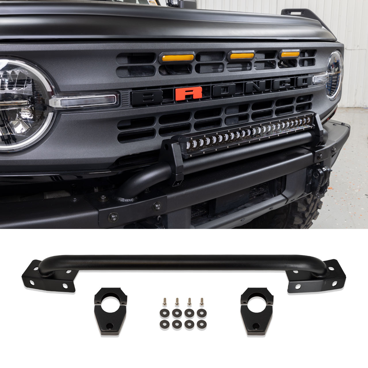 IAG I-Line Mini Bull Bar for 24" Light Bar for 2021+ Ford Bronco w/Modular Bumper