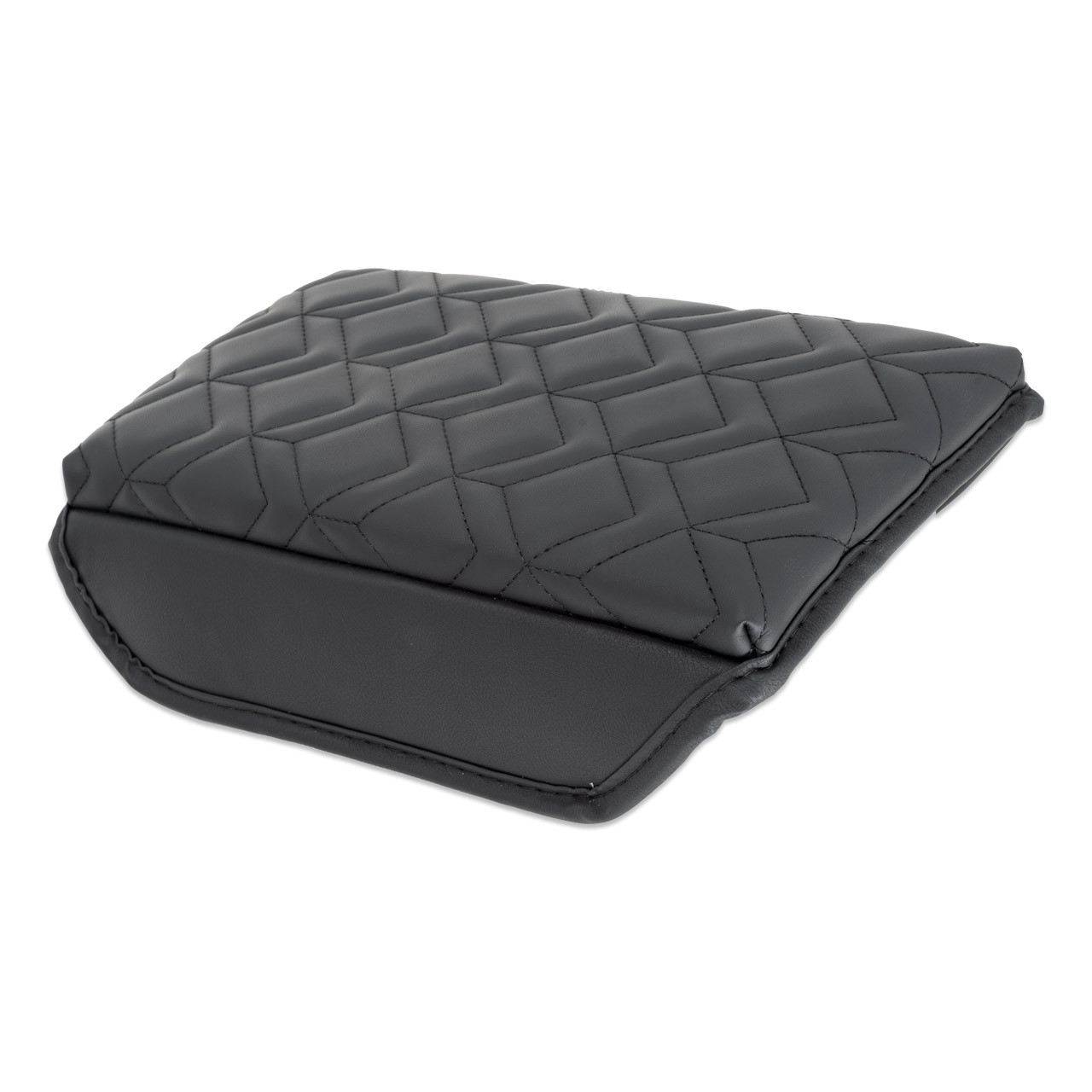 IAG I-Line Armrest Cover Black Leather Arrow Grid Pattern for 2021-24 Ford Bronco - Top Back Surface