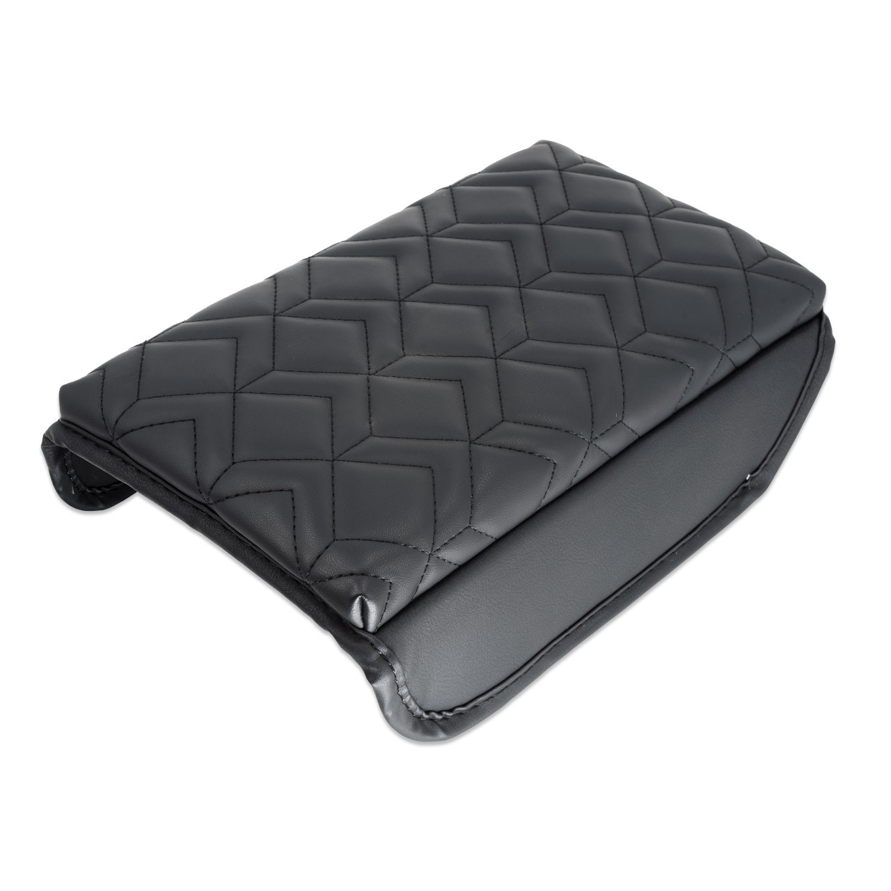 IAG I-Line Armrest Cover Black Leather Arrow Grid Pattern for 2021-24 Ford Bronco - Top Surface