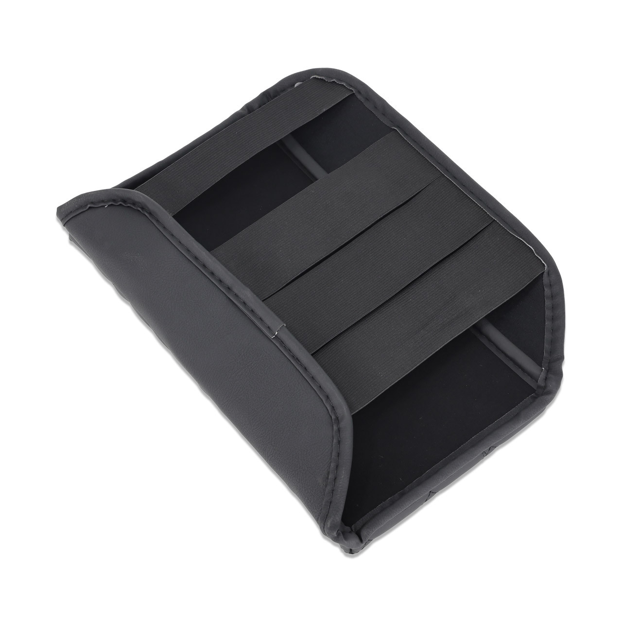 IAG I-Line Armrest Cover Black Leather Arrow Grid Pattern for 2021-24 Ford Bronco - Elastic