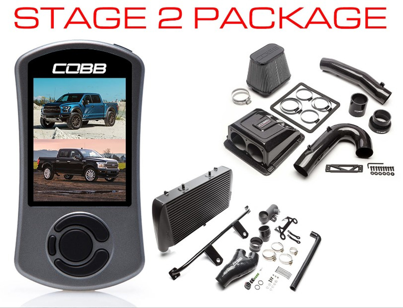 Cobb 17-20 Ford F-150 Raptor Stage 2 Redline Carbon Fiber Power Package - Black