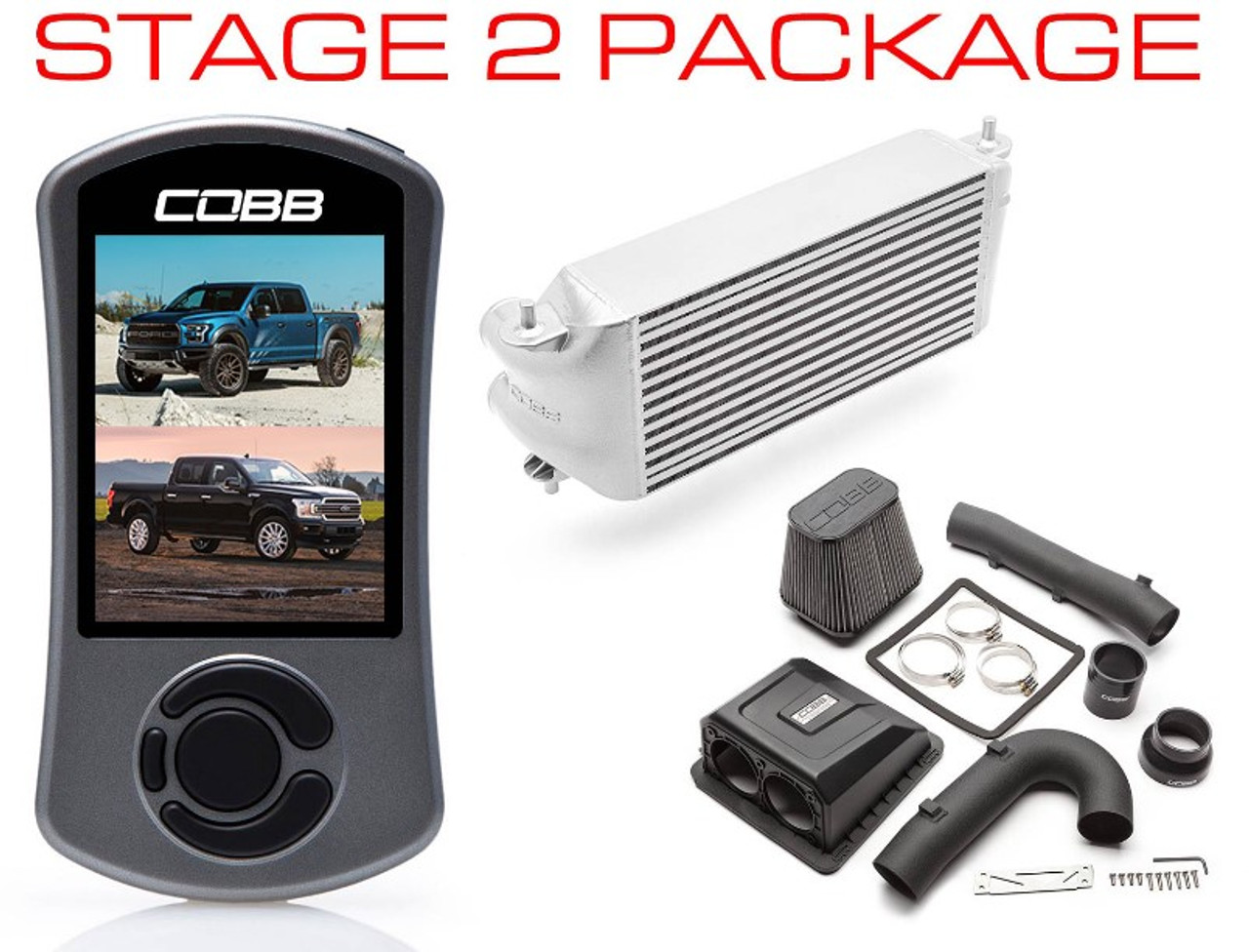 Cobb Ford F-150 Ecoboost Raptor/Ltd. Stage 2 Power Package - Silver (Factory Loc. I/C)
