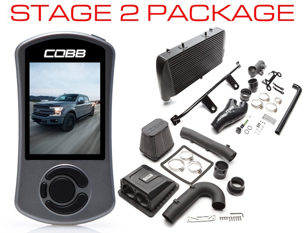 Cobb 17-19 Ford F-150 Ecoboost 3.5L w/TCM Stage 2 Power Package - Black
