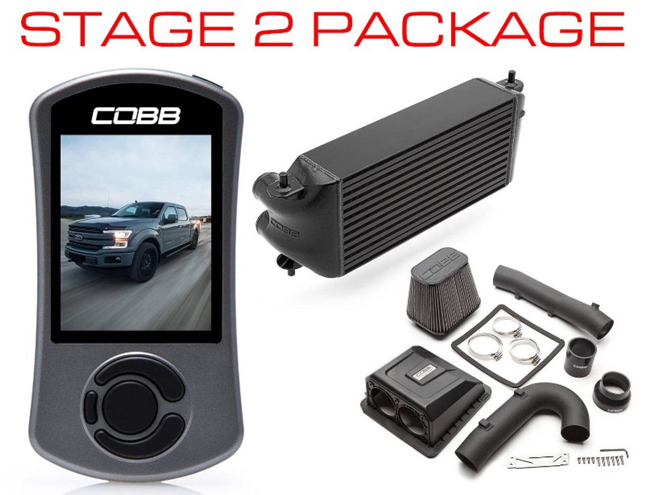 Cobb 17-19 Ford F-150 EcoBoost 3.5L Stage 2 Power Package w/TCM - Black