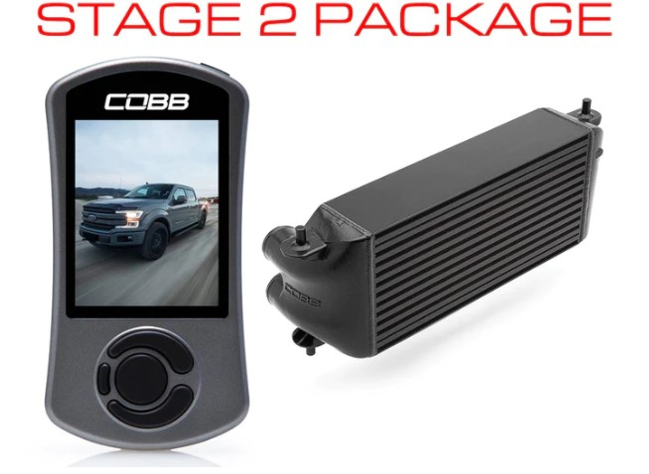 Cobb 17-19 Ford F-150 Ecoboost 3.5L w/TCM Stg 2 Pwr Pkg - Blk (Factory Loc. I/C + NO INTAKE)