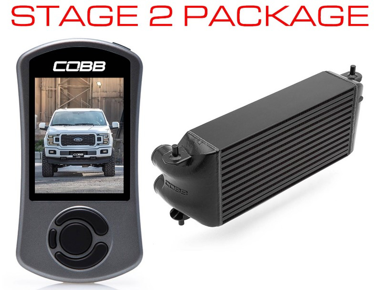 Cobb 18-20 Ford F-150 2.7L Stage 2 Power Package - Black (Factory Loc. Intercooler / No Intake)