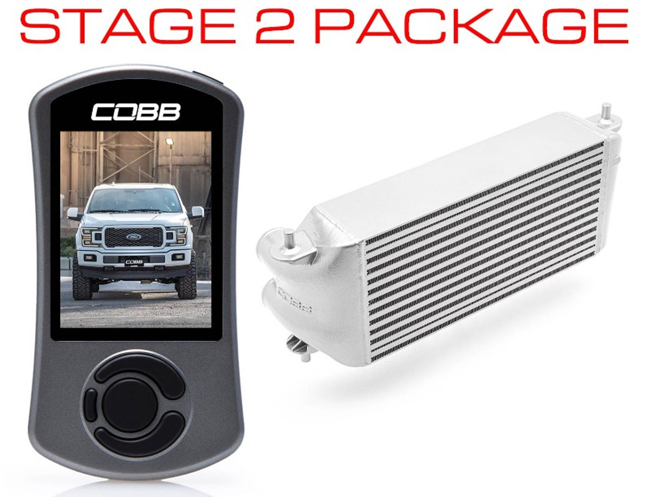 Cobb 18-20 Ford F-150 2.7L Stage 2 Power Package - Silver (Factory Loc. I/C + NO INTAKE)