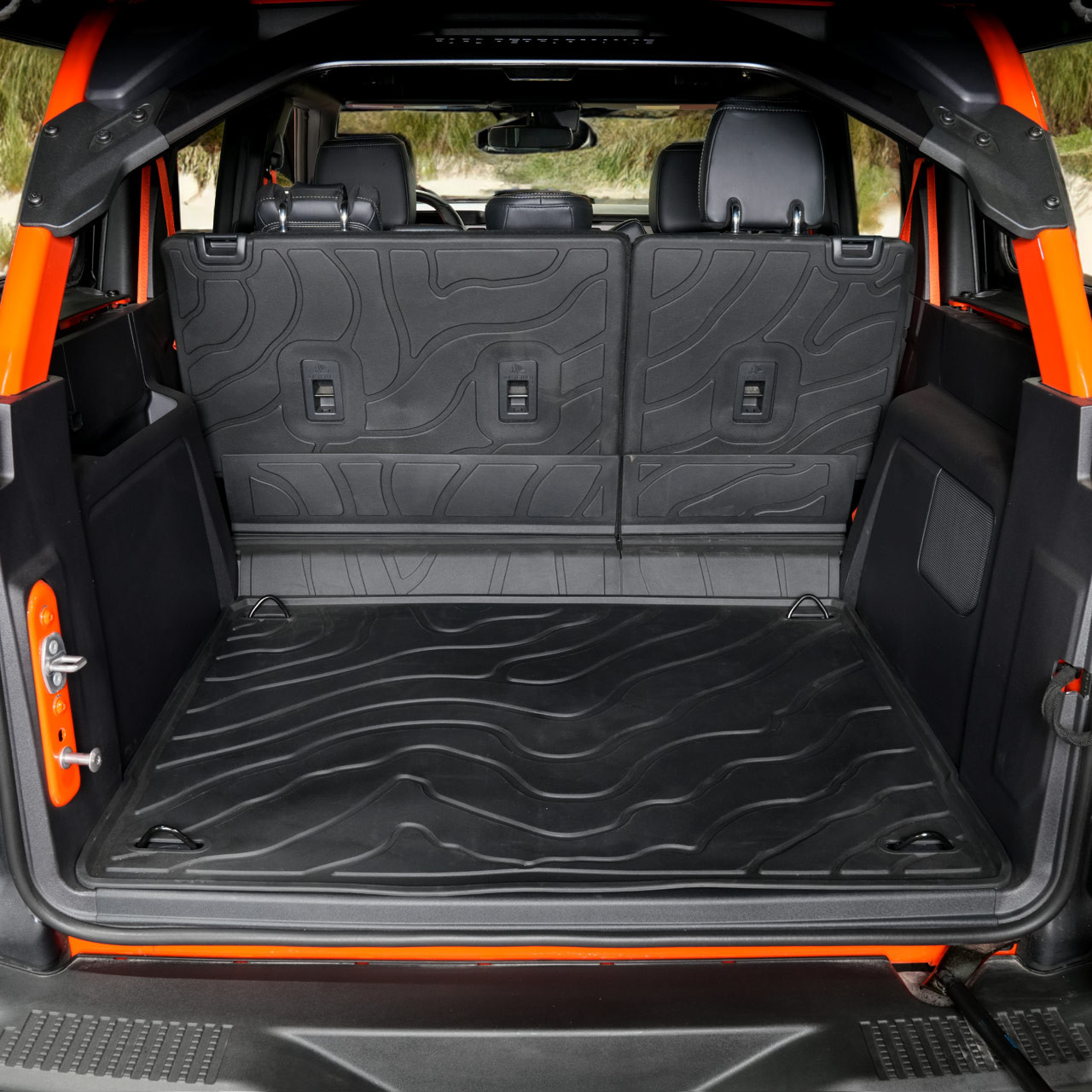 IAG I-Line TPE Terrain Pattern Molded Trunk Mat for 2021+ Ford Bronco Four Door - Installed 3