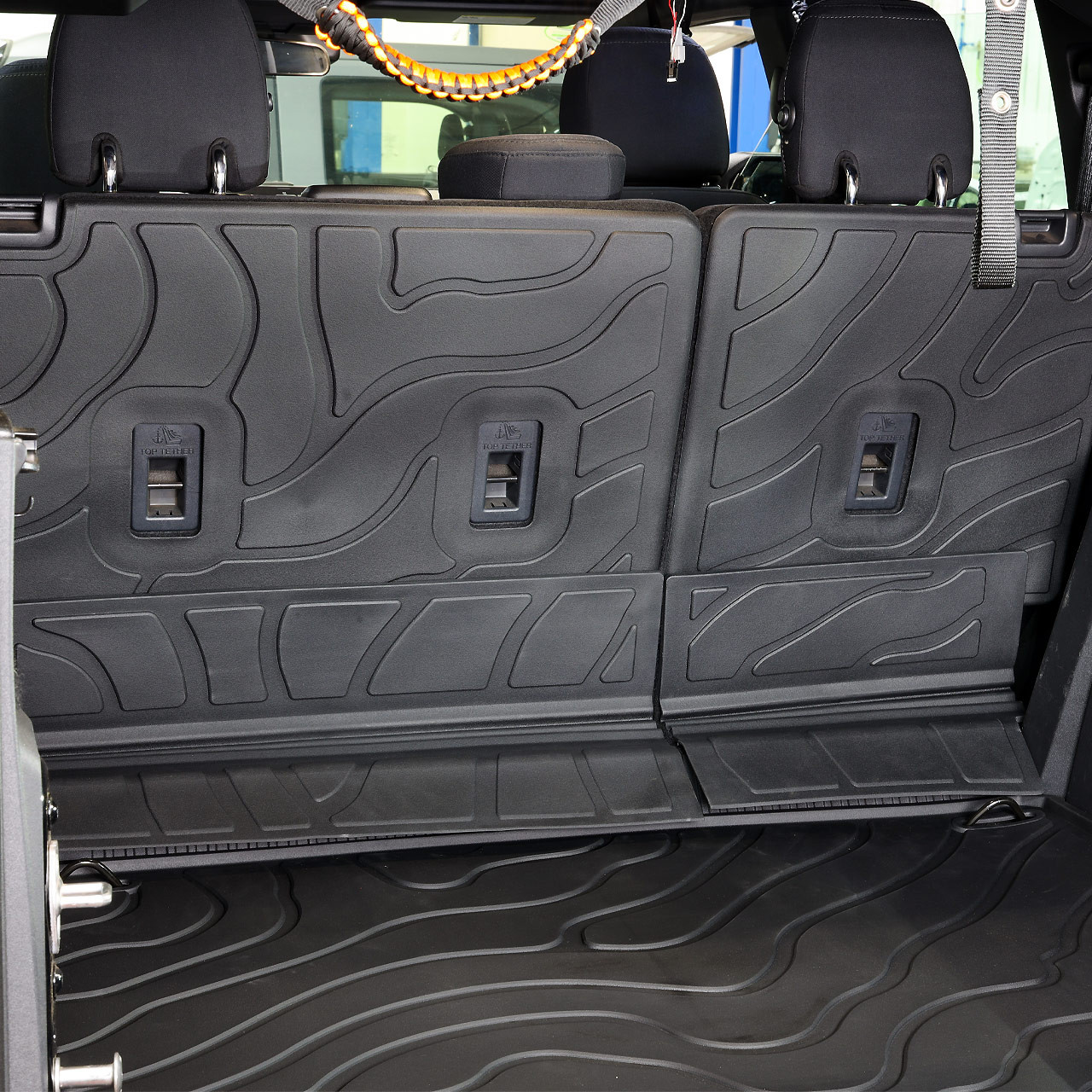 IAG I-Line TPE Terrain Pattern Molded Rear Seat Protector Mat for 2021+ Ford Bronco Four Door - Installed 1