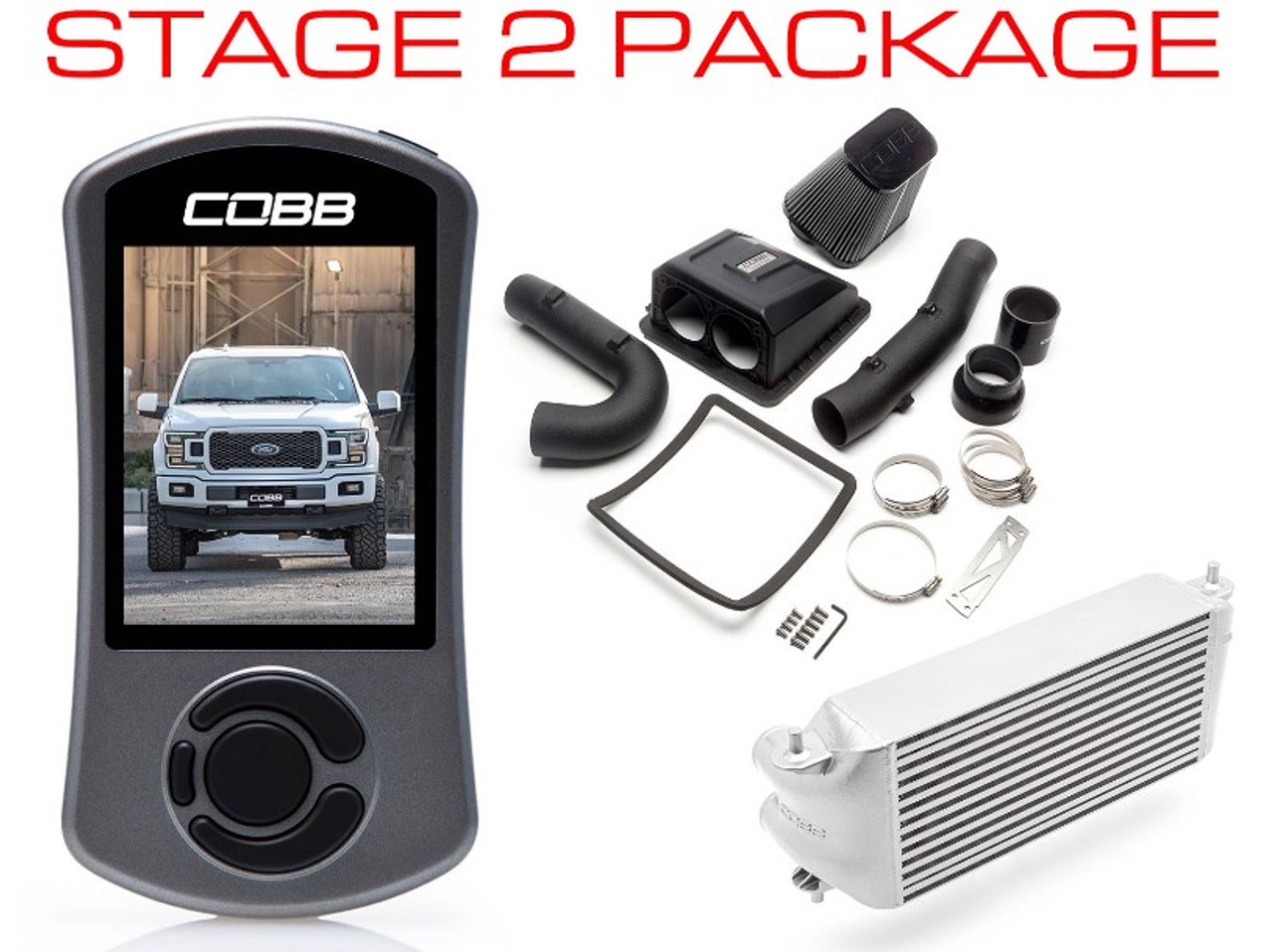 Cobb 18-20 Ford F-150 2.7L Stage 2 Power Package - Silver (Factory Loc. I/C)