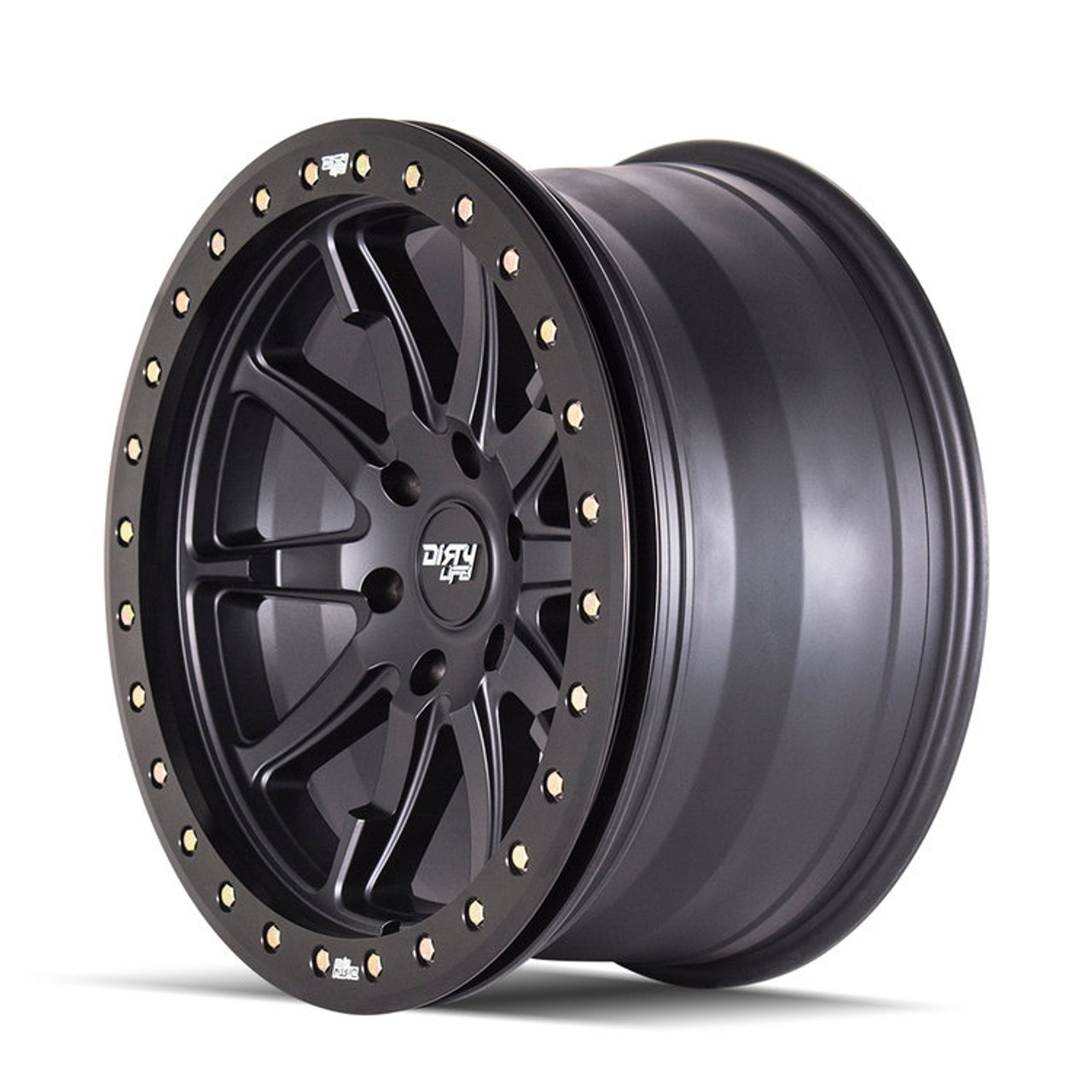 Dirty Life 9304 DT-2 17x9 / 5x127 BP / -38mm Offset / 78.1mm Hub Matte Black Wheel - Beadlock - 9304-7973MB38