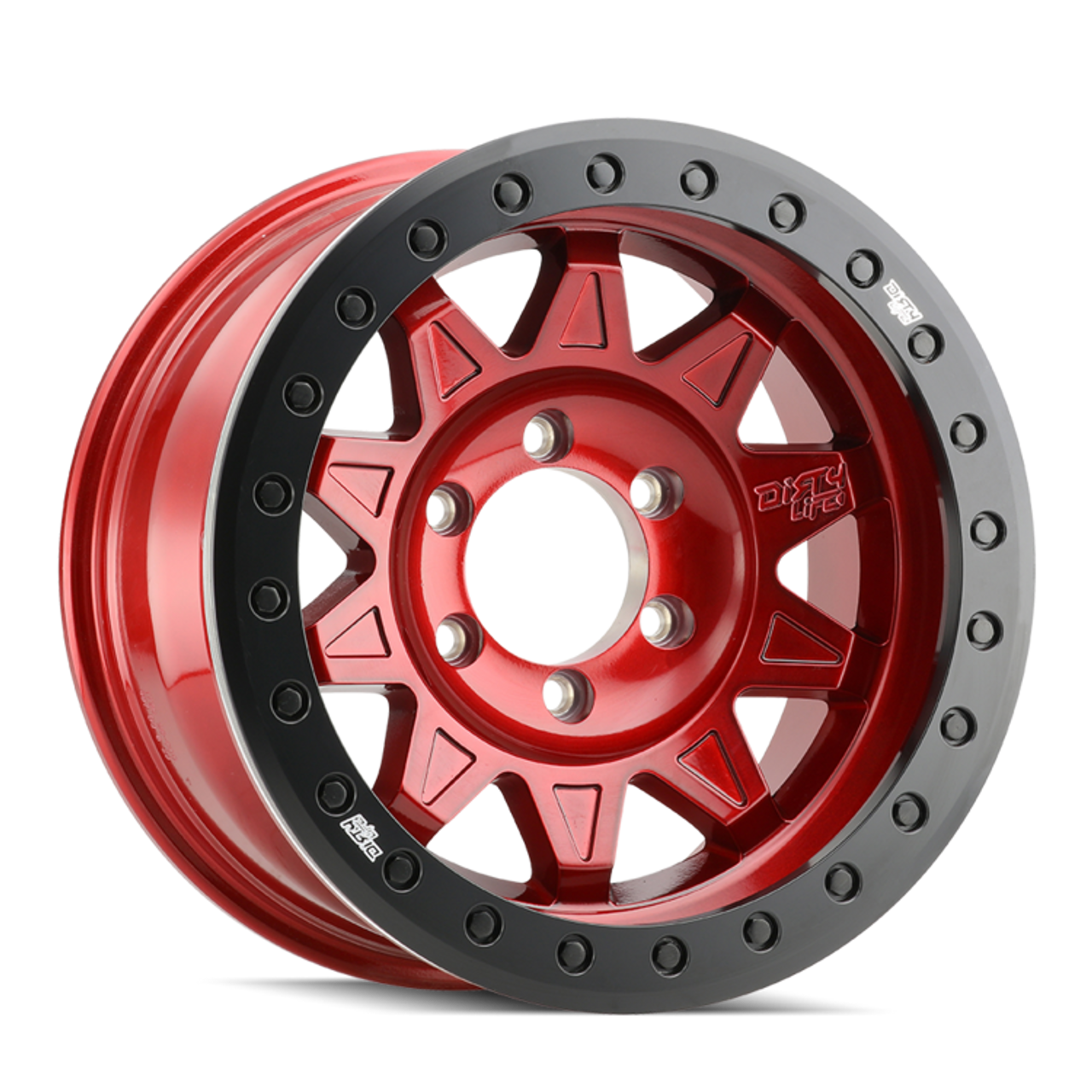 Dirty Life 9302 Roadkill Race 17x9/5x127 BP/-14mm Offset/71.5mm Hub Crimson Candy Red Wheel Beadlock - 9302-7973R14