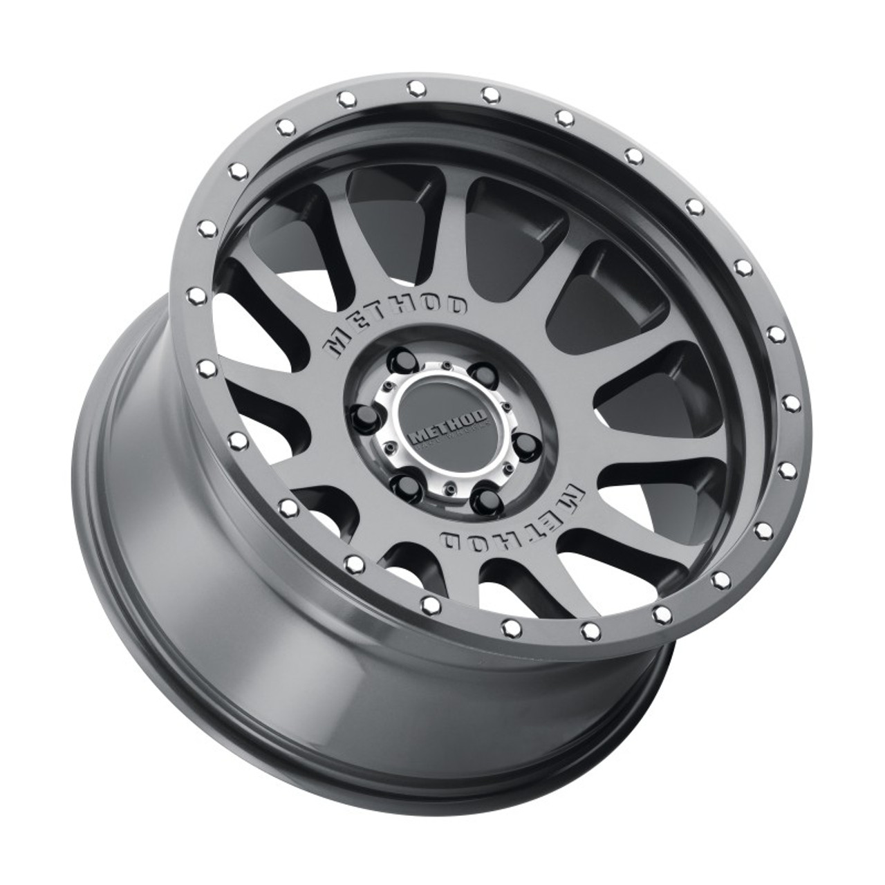 Method MR605 NV 20x10 -24mm Offset 6x5.5 106.25mm CB Gloss Titanium Wheel - MR60521060824N - Angle