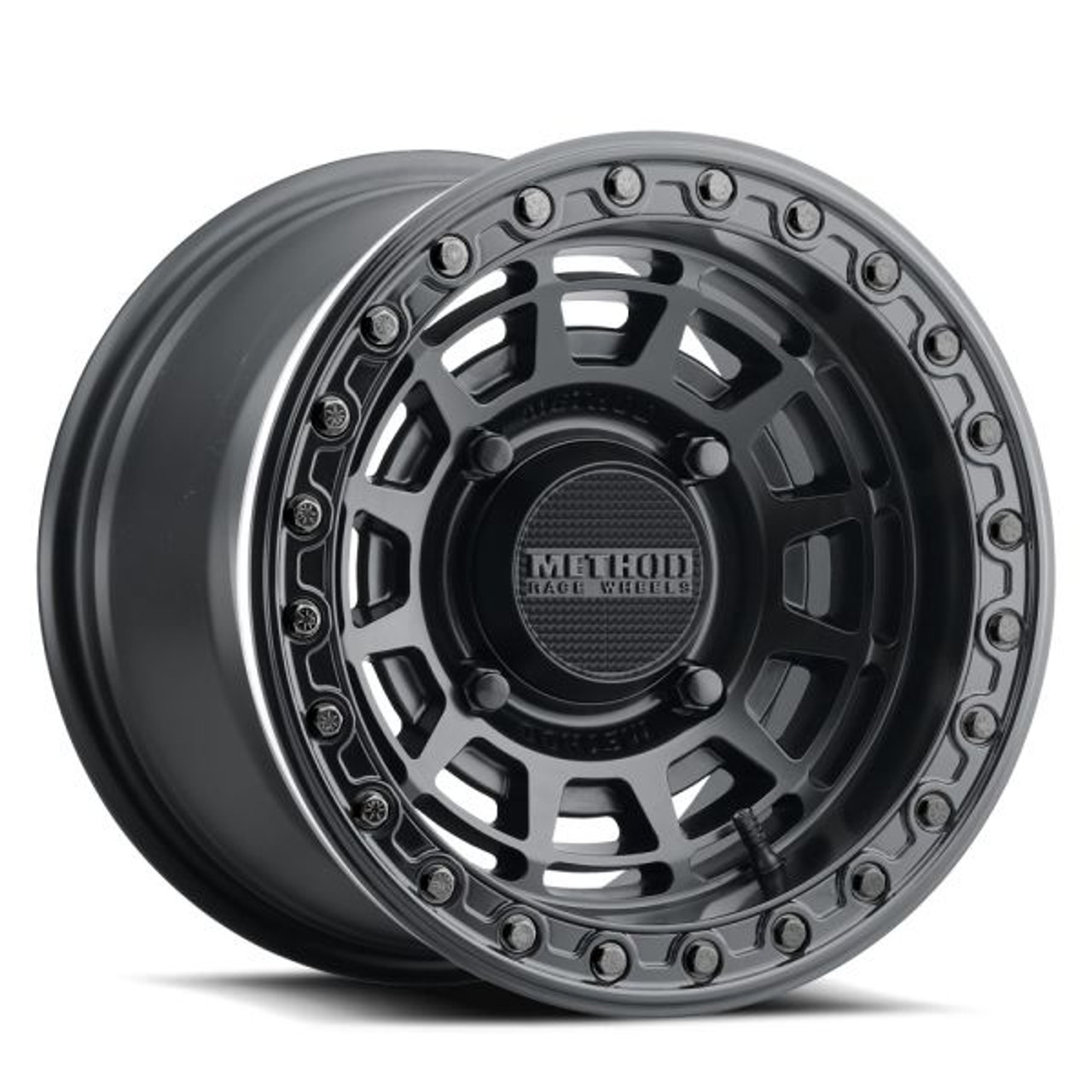 Method MR415 Beadlock 15x10 / 6+4/25mm Offset / 4x136 / 106 CB Matte Black Wheel - Gloss Black Ring - MR415510471064B