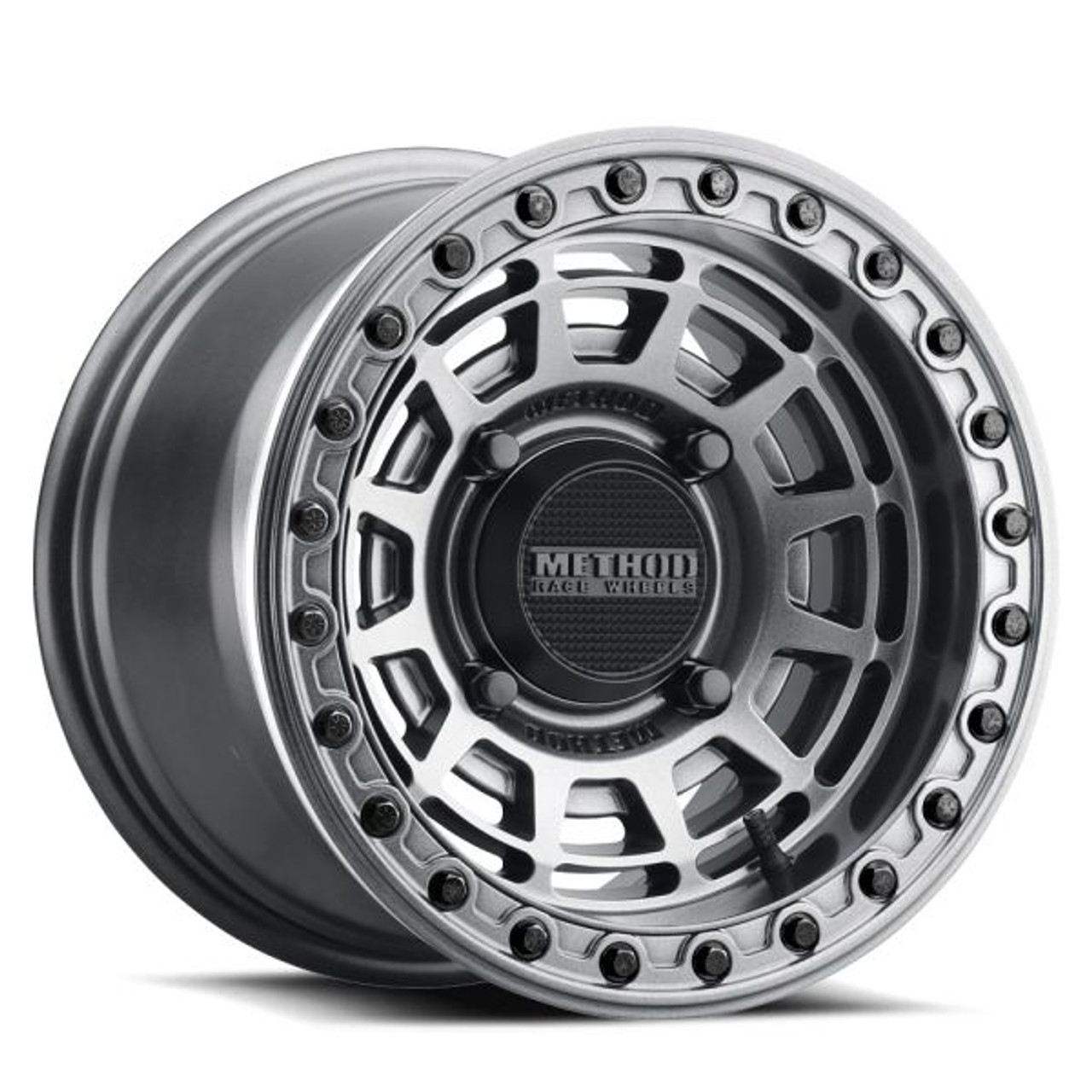 Method MR415 Beadlock 15x10 / 6+4/25mm Offset / 4x136 / 106 CB Graphite Wheel - Gloss Graphite Ring - MR415510471264B