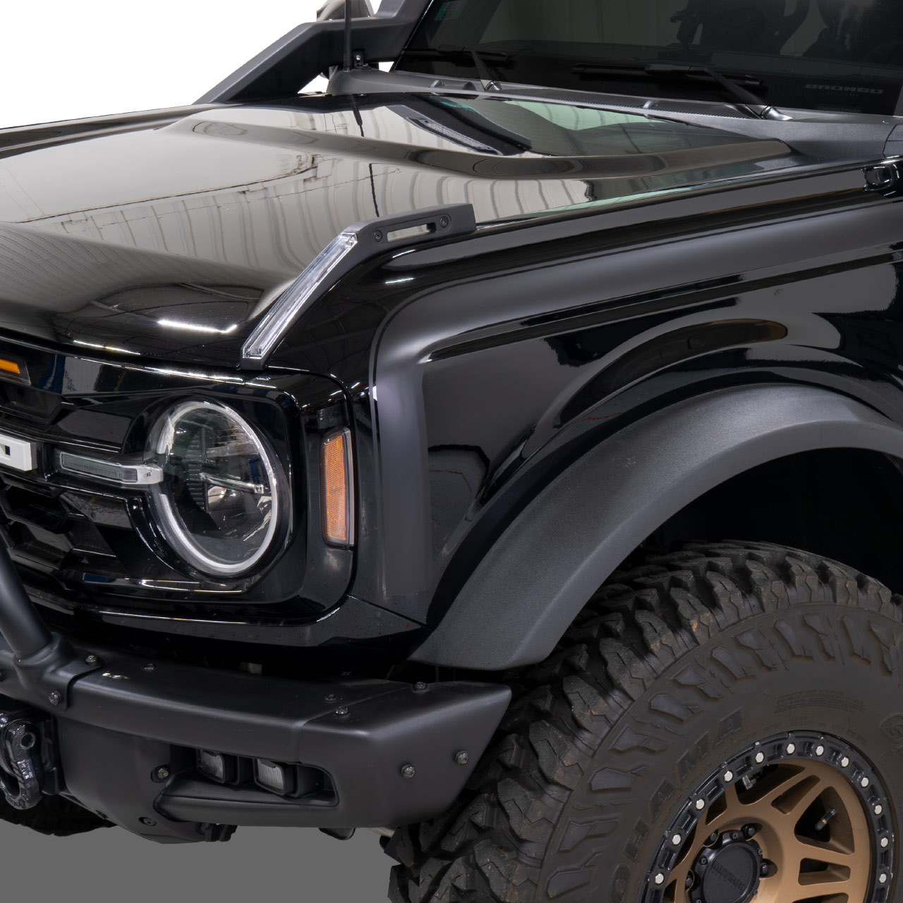 IAG Off-Road Matte Black Boss Style Vinyl Side Stripe Kit fits 2021+ Ford Bronco 4 Door - Installed 2