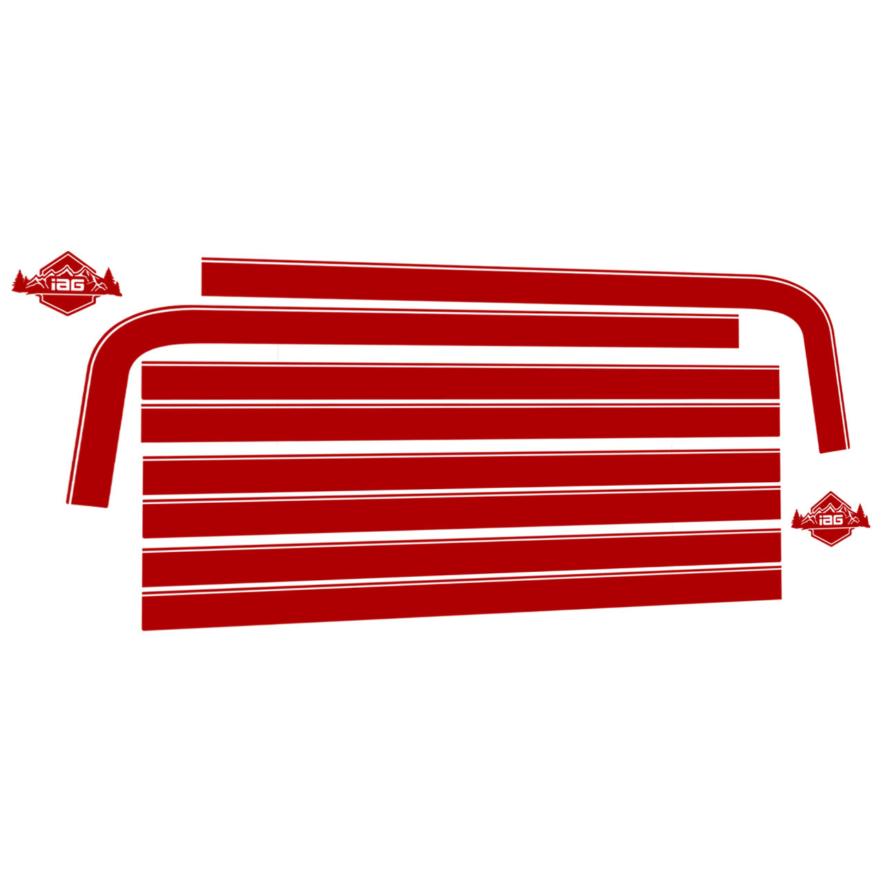 IAG Off-Road Boss Style Vinyl Side Stripe Kit fits 2021+ Ford Bronco 4 Door - Gloss Red