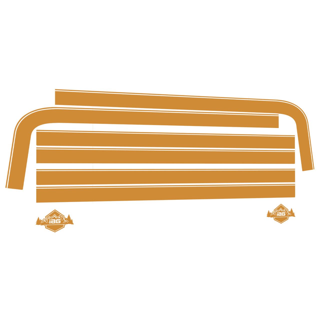 IAG Off-Road Gold Boss Style Vinyl Side Stripe Kit fits 2021+ Ford Bronco 2 Door