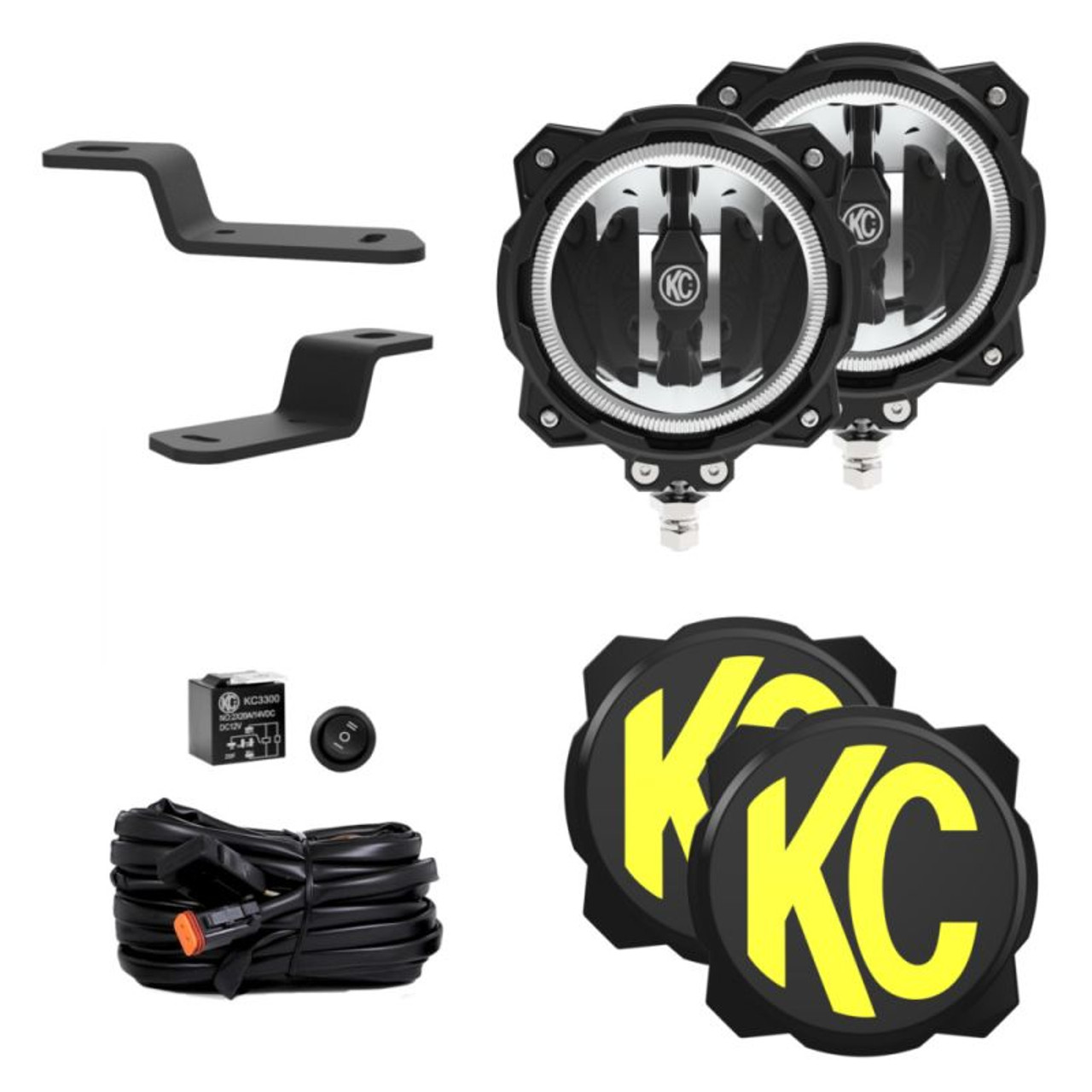 KC HiLiTES 21+ Ford Bronco Gravity LED Pro6 Wide-40 2-Light Sys Ditch Light Kits - 97160