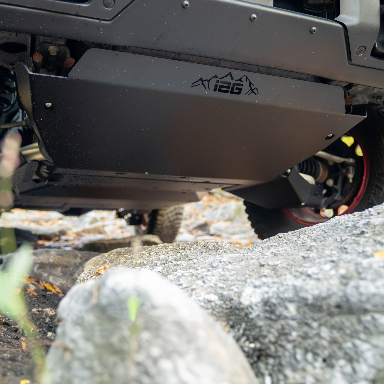 IAG Rock Armor Front Skid Plate for 2021+ Ford Bronco - Installed Off-Road