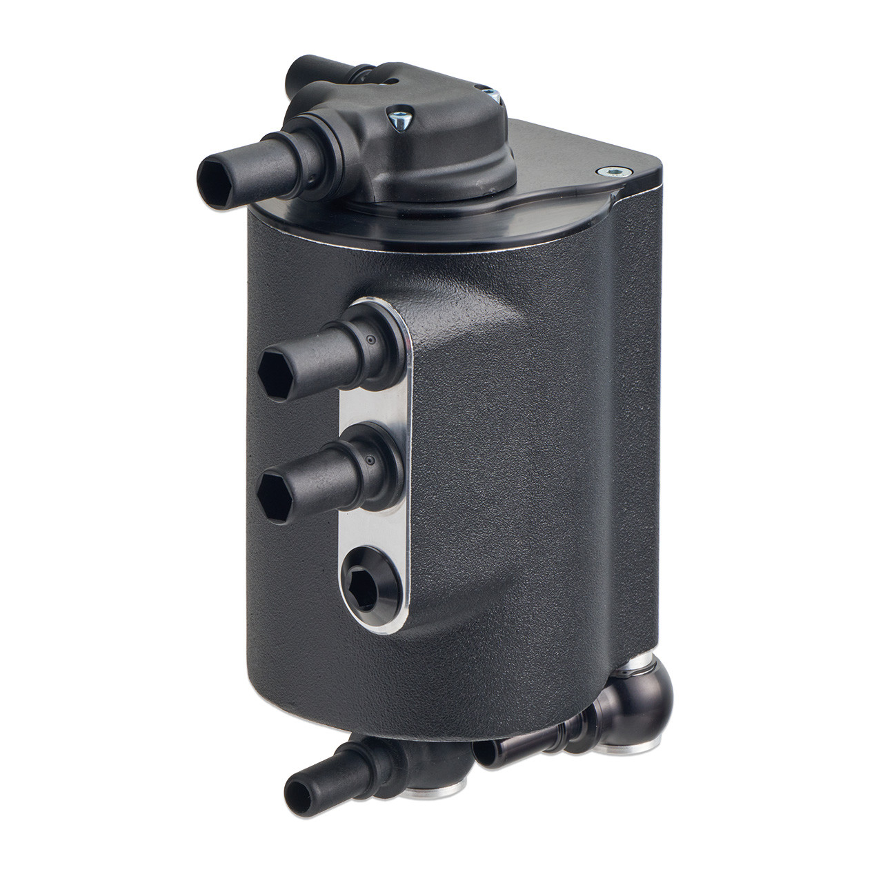 IAG Air Oil Separator AOS For 17-23 Ford F-150 & 17-25 Raptor 3.5L EcoBoost - Black Angle 2