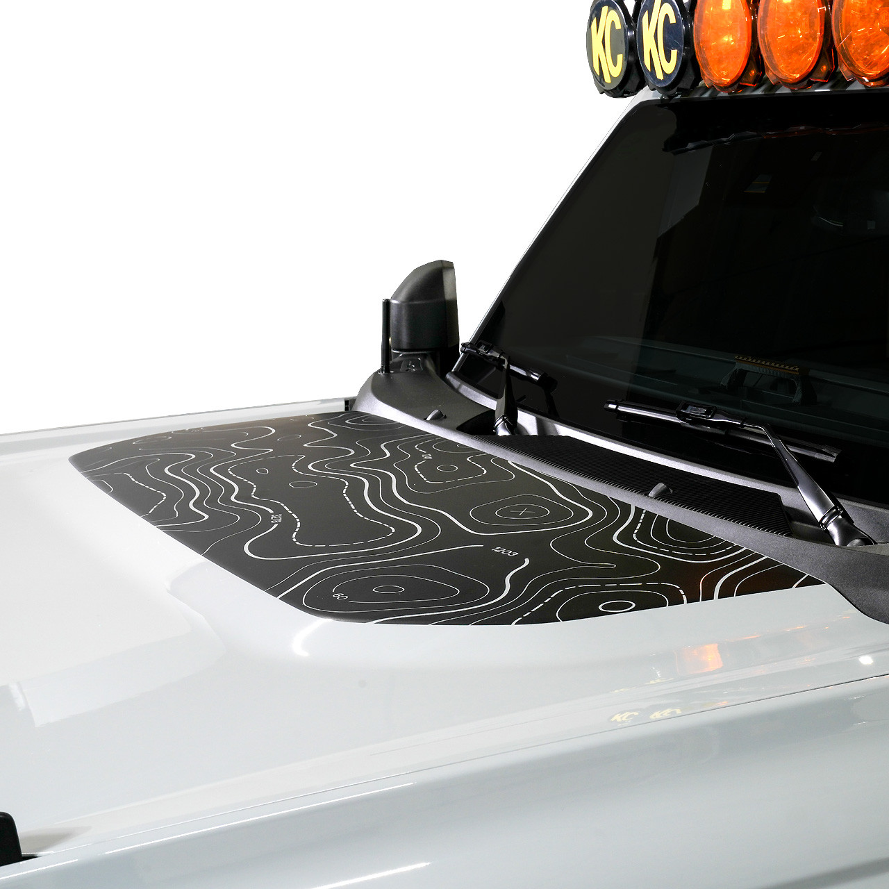 IAG Off-Road Front Hood Graphic - Topography Design 21+ Ford Bronco - Installed 2