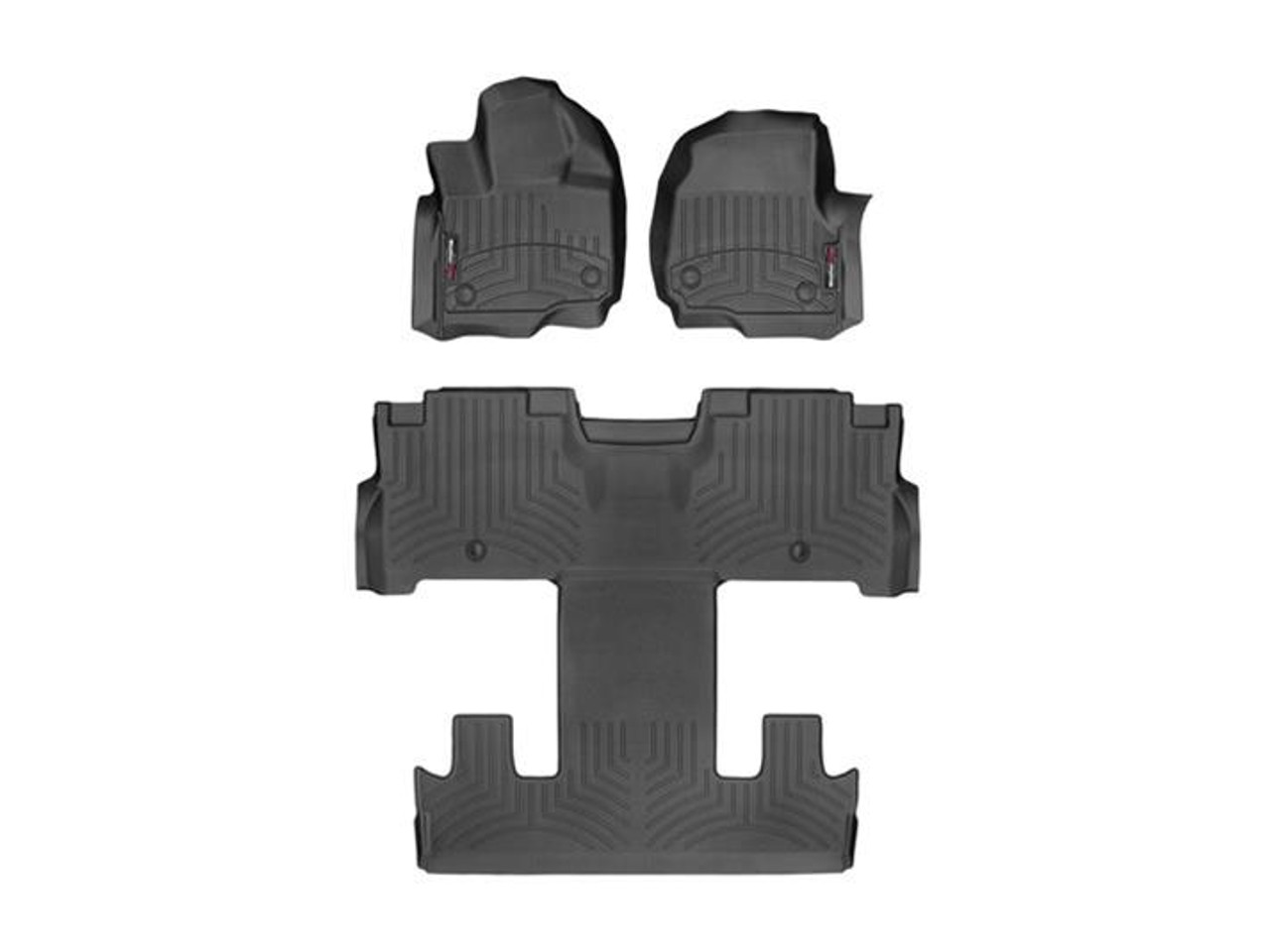 WeatherTech 2018+ Ford Expedition Front and Rear FloorLiner - Black (w/ 2nd Row Bucket Seats) - 441295-1-5