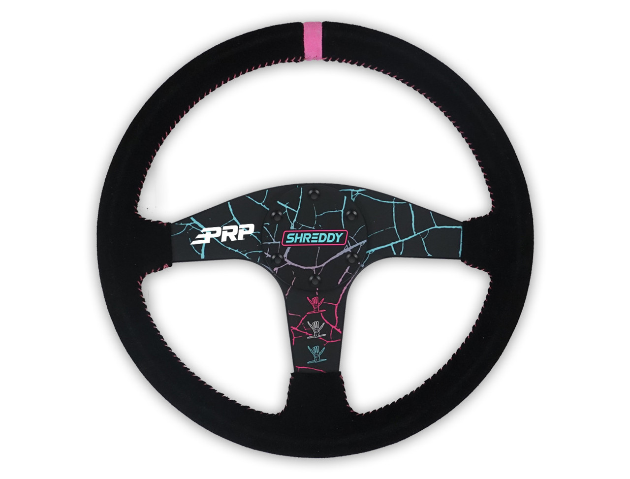 PRP Shreddy Flat Suede Steering Wheel - Cracked - SHRDYG255