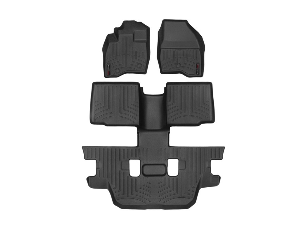 WeatherTech 11-19 Ford Explorer 2nd Row w/o Console Front & Rear FloorLiner - Black - 449811-443596