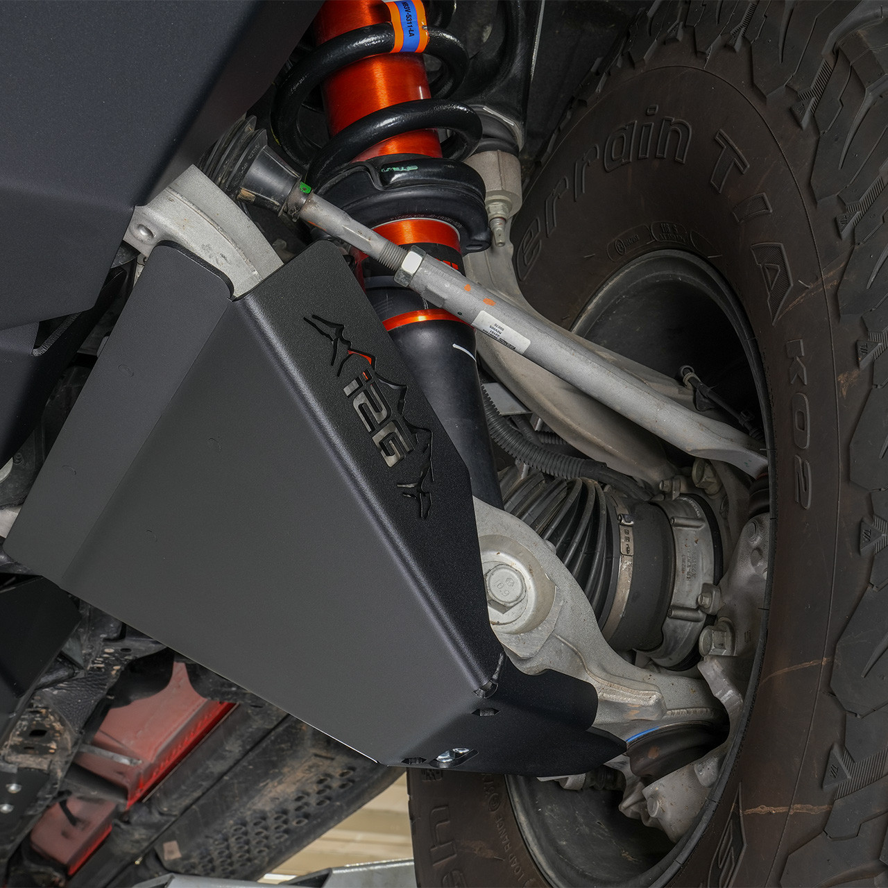IAG Rock Shield™ Complete Skid Plate Set for 2022+ Bronco Raptor - Front Lower Control Arm Skid Plate Installed 2