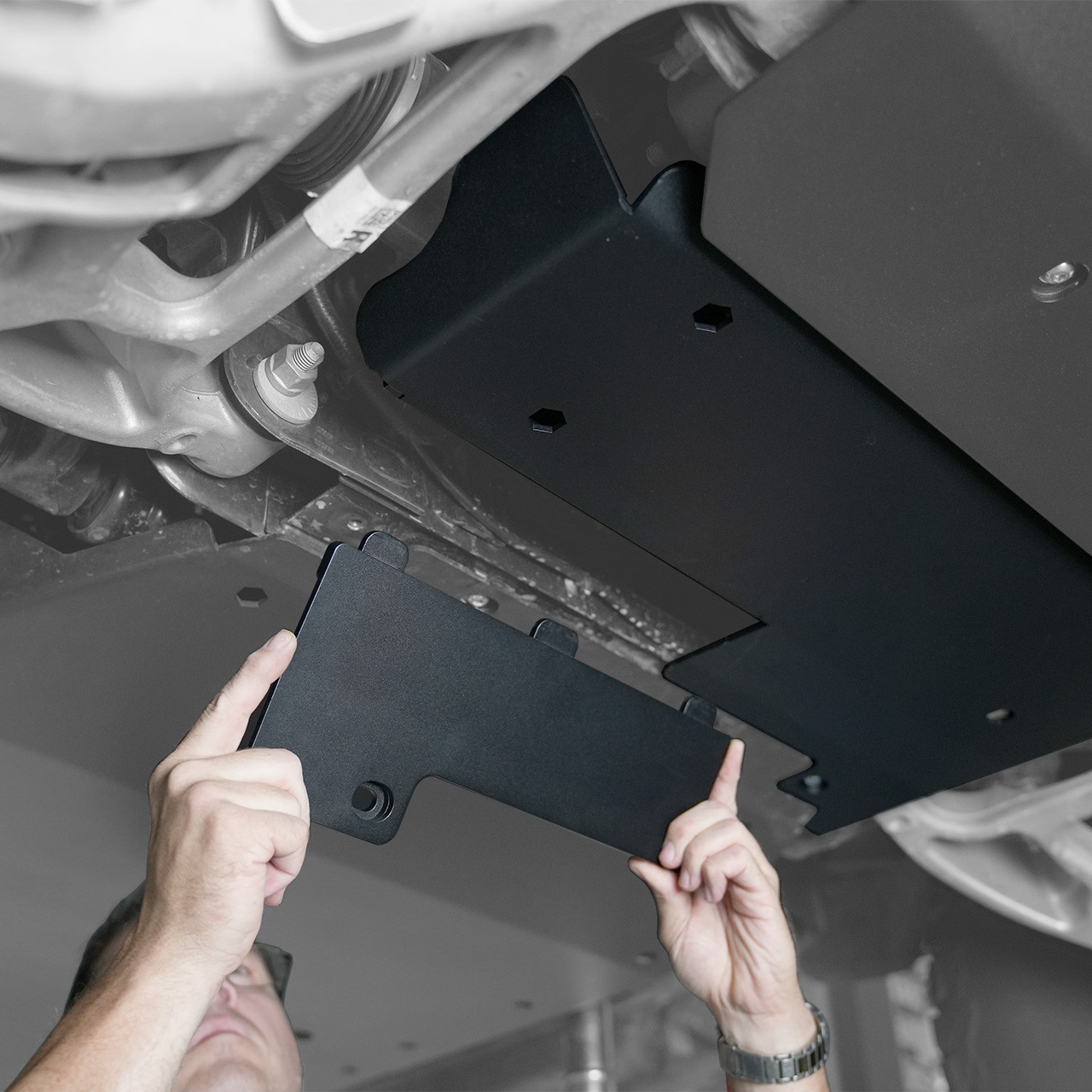 IAG Rock Shield™ Engine Skid Plate with Oil Pan Access for 2021+ Ford Bronco - Oil Change