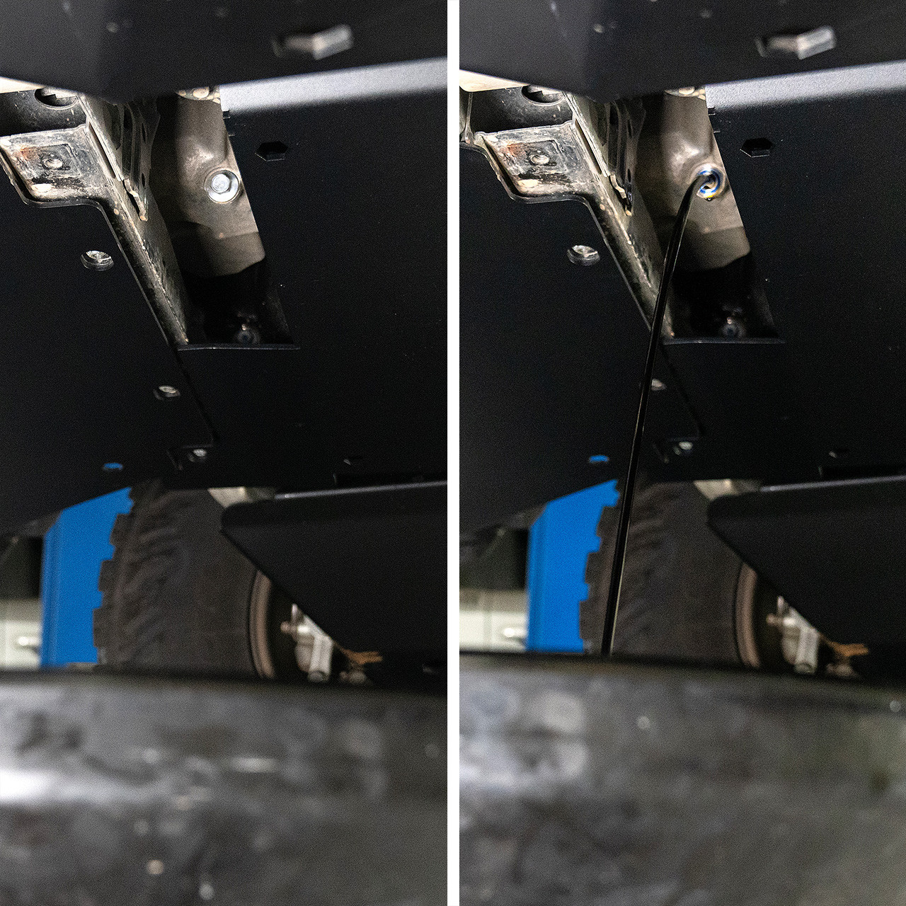 IAG Rock Shield™ Engine Skid Plate with Oil Pan Access for 2021+ Ford Bronco - Oil Change 2