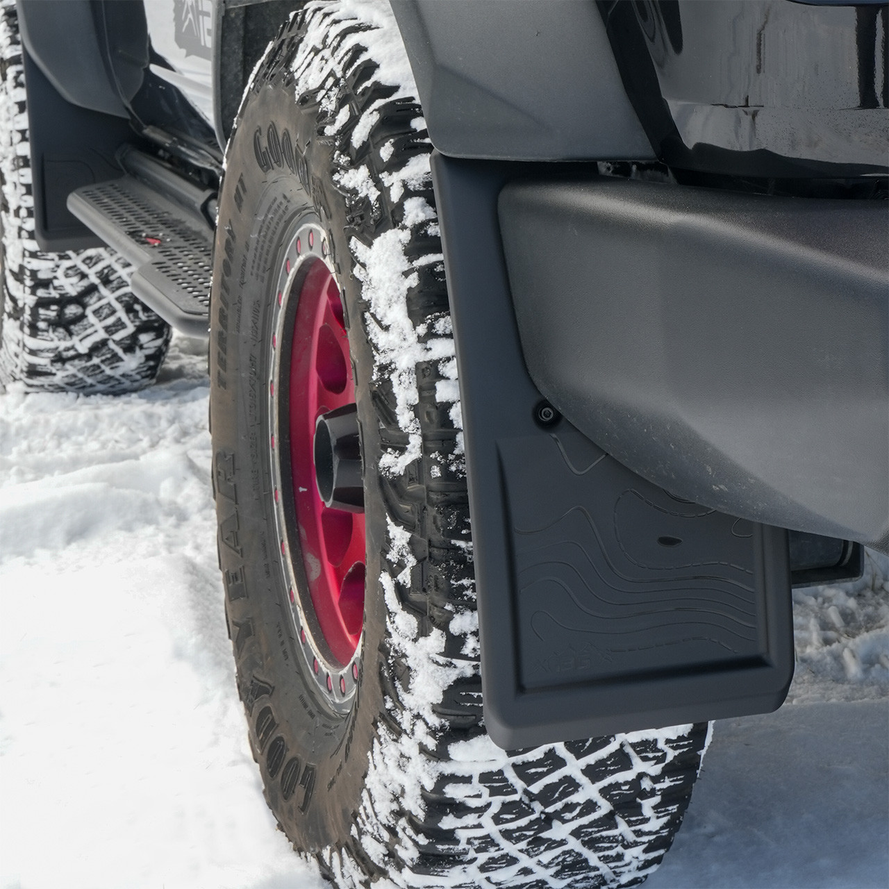 IAG Trail Shield™ Adjustable Mud Flaps Rear Set Only For 2021+ Ford Bronco - Installed 4