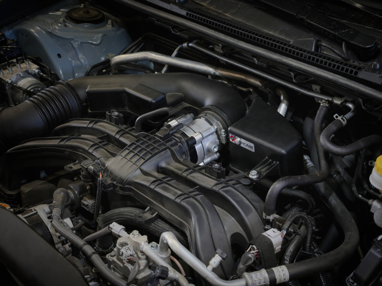 aFe Silver Bullet Throttle Body Spacer Kit - Installed