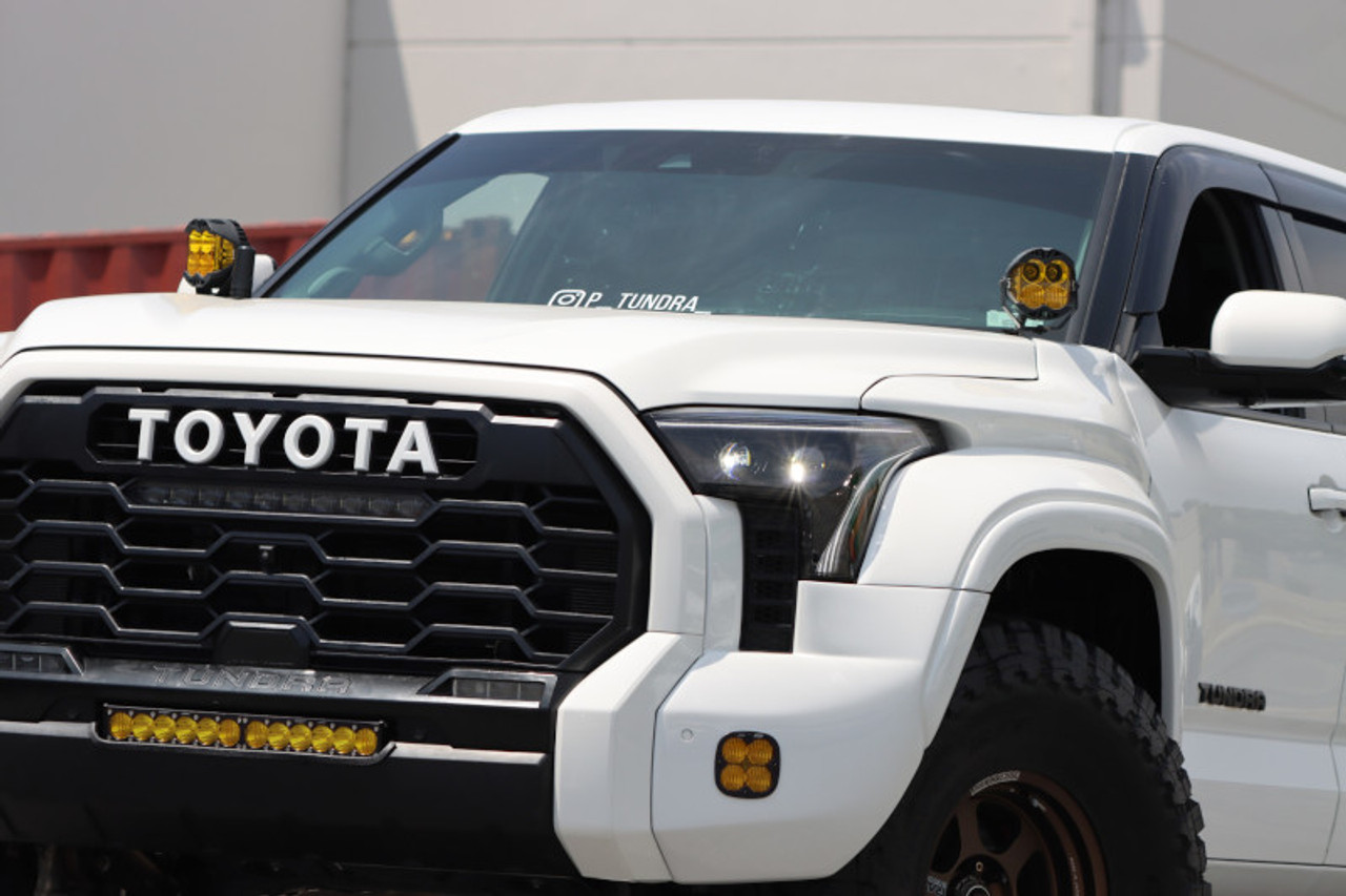 AlphaRex 22-23 Toyota Tundra LUXX-Series Headlights Black w/Amber DRL - Req 810029 OR 810030 - 880874