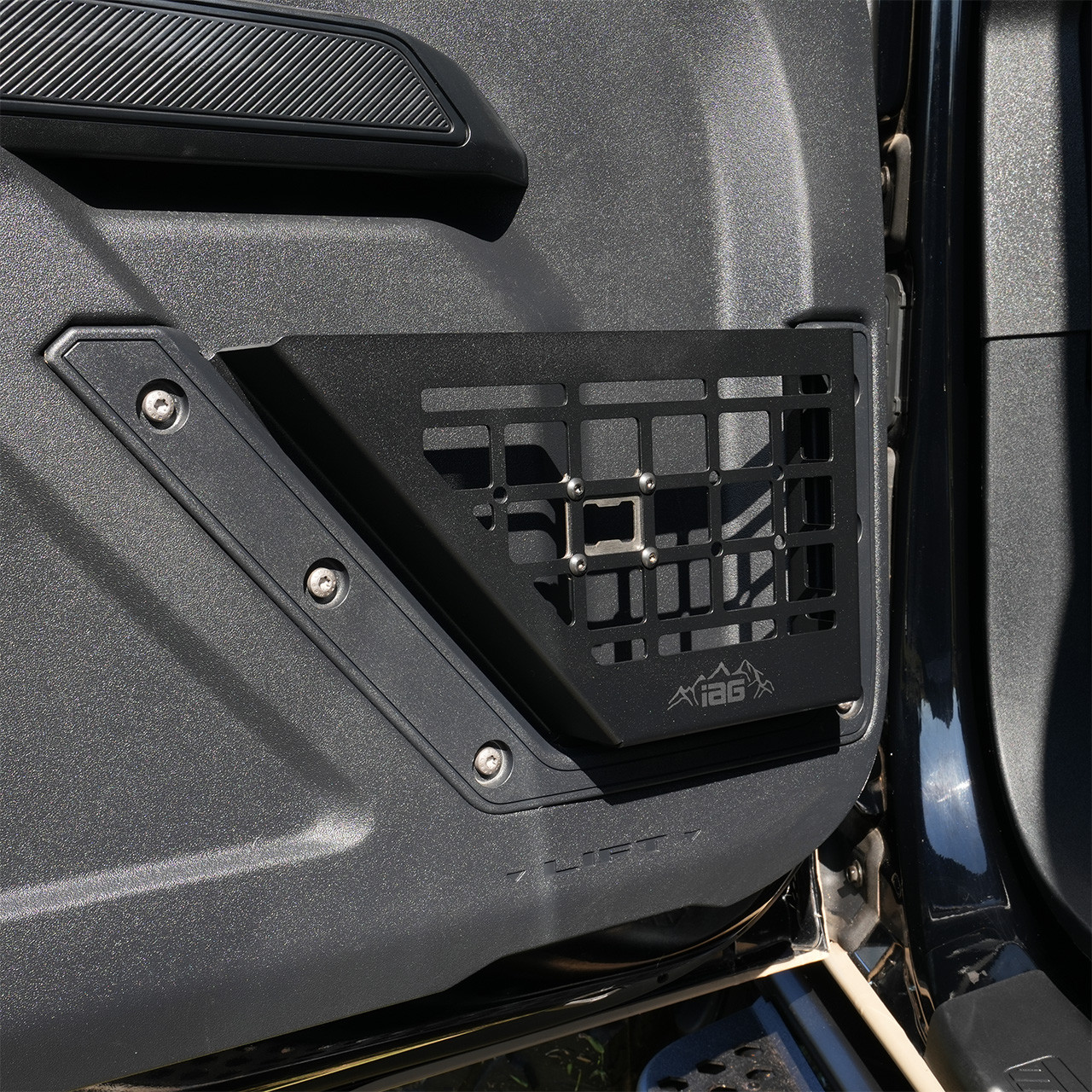 IAG Front Black Steel MOLLE Door Bin For 2021+ Ford Bronco