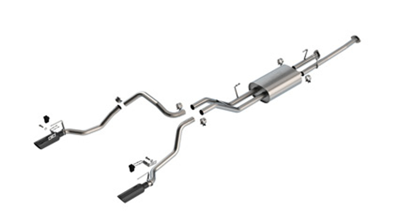 Borla 07-21 Toyota Tundra w/ Long Bed Cat-Back Touring SS Catback Exhaust w/ Black Chrome Tips - 140333BC Borla 07-21 Toyota Tundra w/ Long Bed Cat-Back Touring SS Catback Exhaust w/ Black Chrome Tips - 140333BC