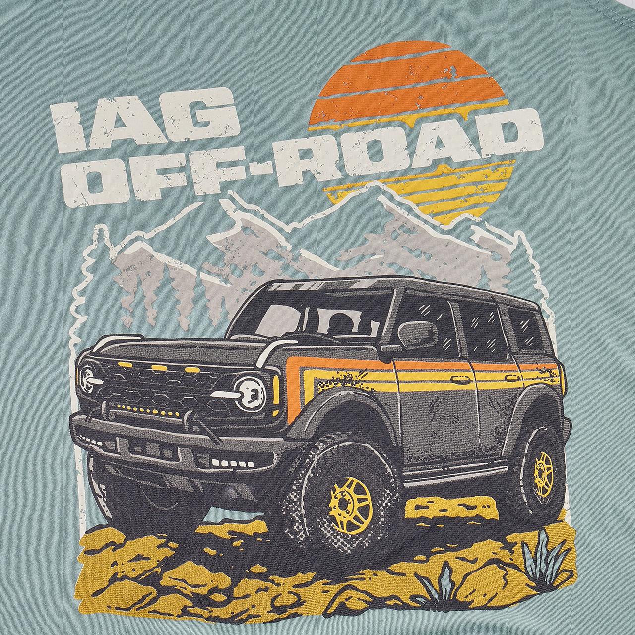 IAG Off-Road Women's Retro Mountain Stonewash Green Tank Top - Graphic Close-up