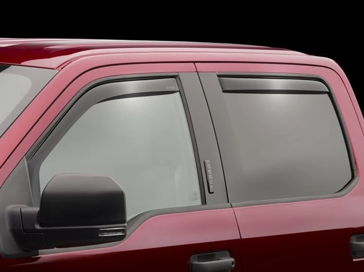 WeatherTech Front & Rear Side Window Deflectors For 2007-21 Toyota Tundra Double Cab - Dark Tint