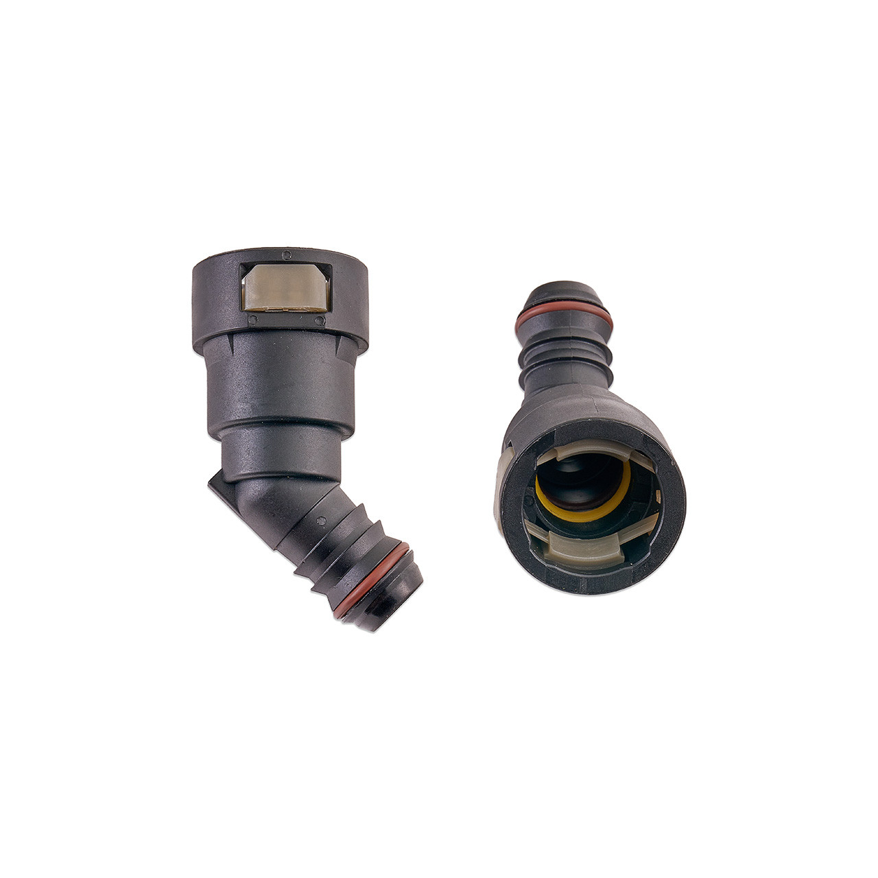 IAG 5/8" SAE Quick Connect Female to 5/8" Hose Barb Angled (135 / 45 degrees)