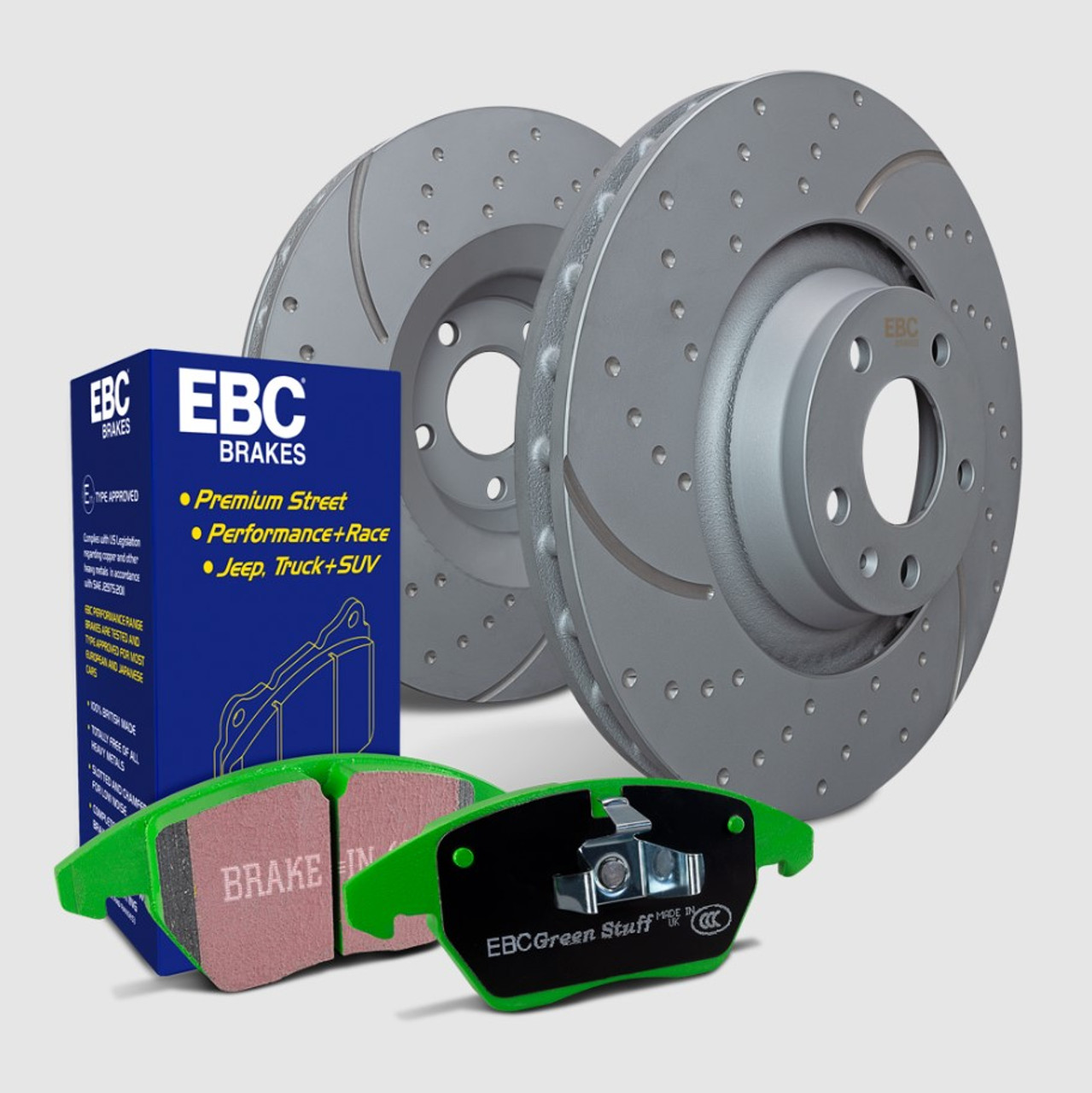 EBC S3 Greenstuff Front Brake Pad and GD Front Rotor Kit For 2006-07 Toyota Highlander Hybrid
