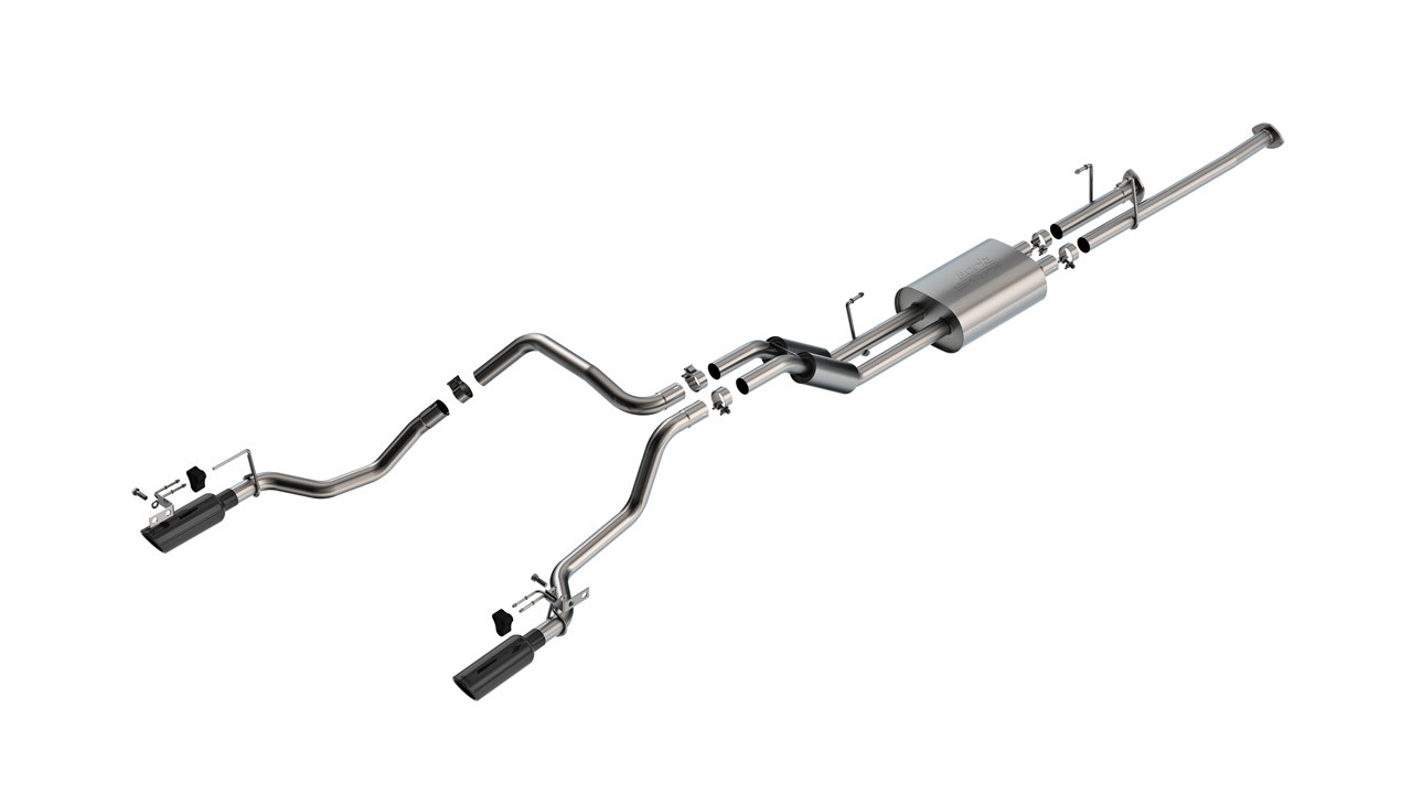 Borla 14-21 Toyota Tundra 4.6L/5.7L S-Type Cat Back Exhaust - 4in Black Chrome Tips - 141027BC