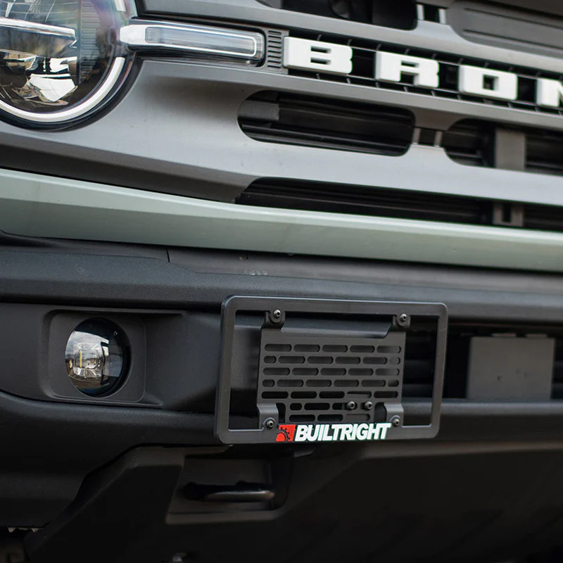 License Plate Relocate Kit - Ford Bronco, Standard Plastic  Bumper, 2021+