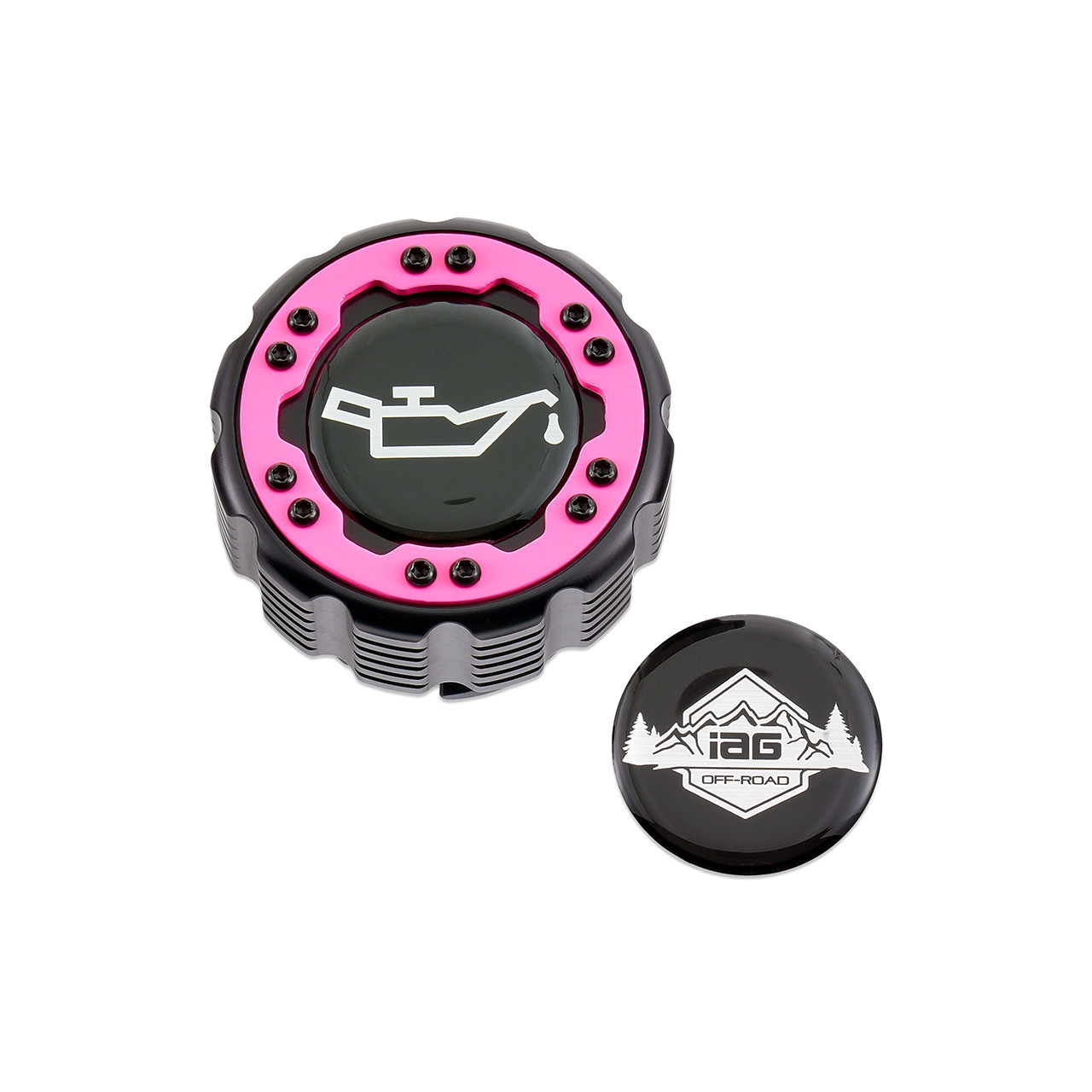 IAG Off-Road Beadlock Oil Cap For 2021+ Ford Bronco, 15+ F-150, 19+ Ranger - Pink