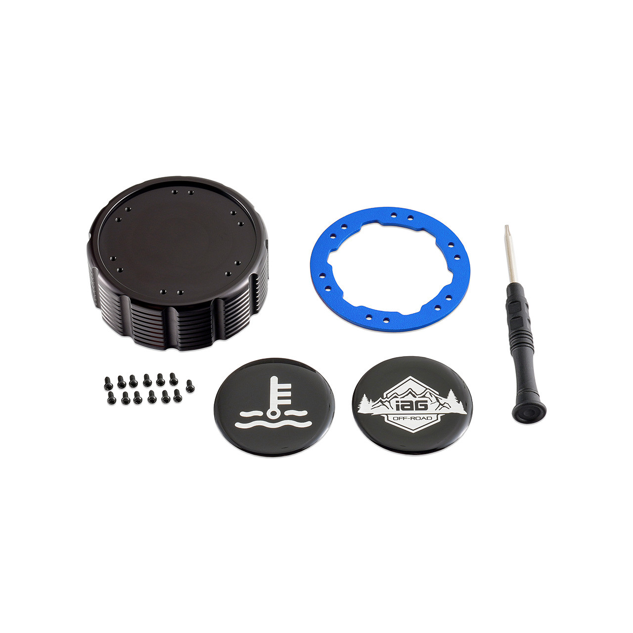 IAG Off-Road Beadlock Coolant Cap For 2021+ Ford Bronco, 15+ F-150, 19+ Ranger - Product Contents Layout