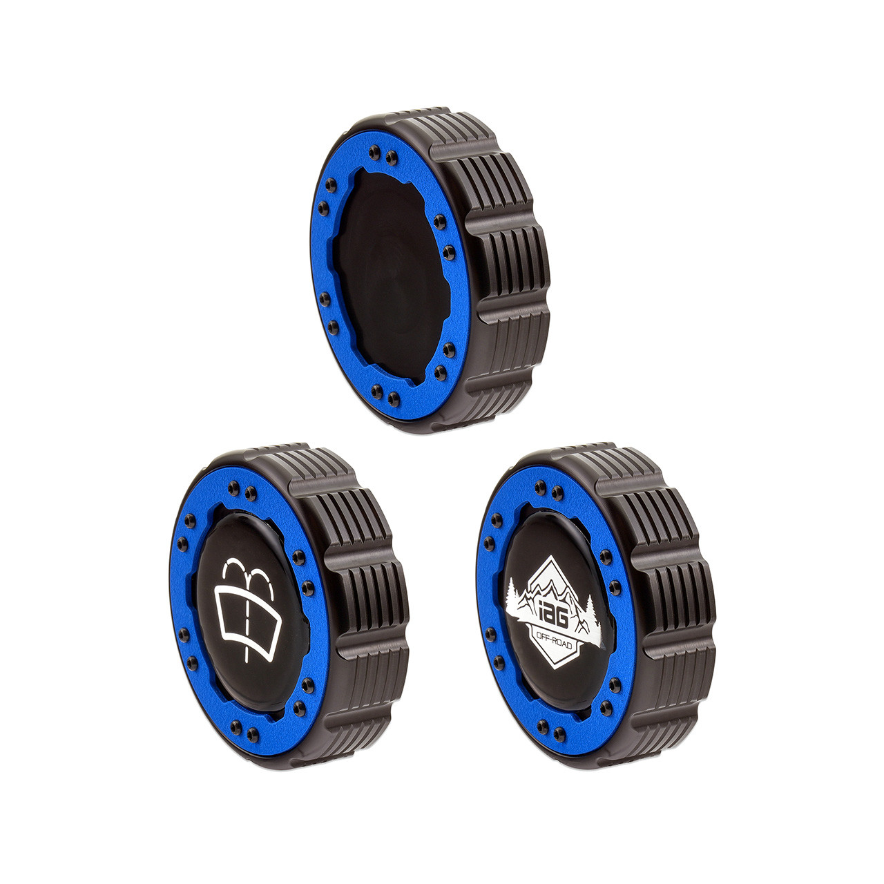 IAG Off-Road Beadlock Washer Fluid Cap For 2021+ Ford Bronco, 24+ Ranger - Blue Emblem Options