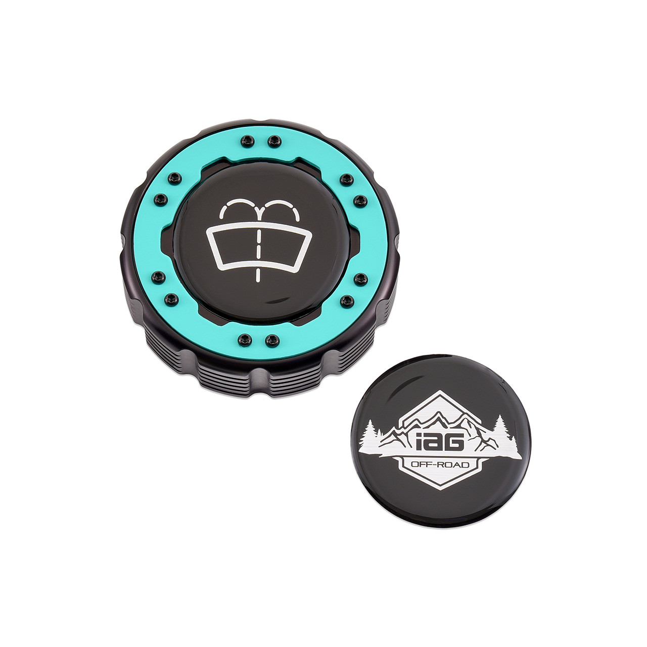 IAG Off-Road Beadlock Washer Fluid Cap For 2021+ Ford Bronco, 24+ Ranger - Teal