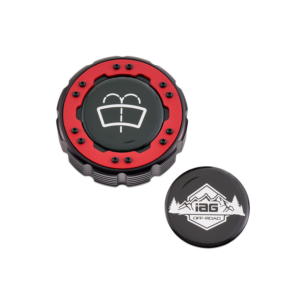 IAG Off-Road Beadlock Washer Fluid Cap For 2021+ Ford Bronco, 24+ Ranger - Red