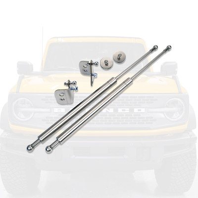 IAG EZ-Lift Hood Struts for 2021+ Ford Bronco - Stainless Steel / Silver IAG EZ-Lift Hood Struts for 2021+ Ford Bronco - Stainless Steel / Silver