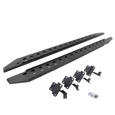Go Rhino 17-22 Ford F-250/F-350 SC RB20 Slim Running Boards Kit (w/Brackets) - Tex. Blk - 69417780SPC